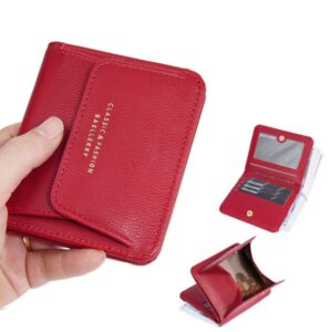 レディース 小さめ 二つ折り財布 小銭入れ付き コンパクト PUレザー