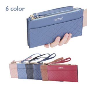 レディース 長財布 大容量 ダブルファスナー 小物入れ 通帳入れ スマホ入れ PUレザー