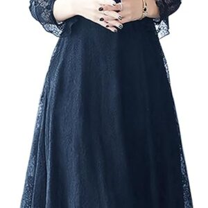 レースワンピース ロング フリル 長袖 フレア