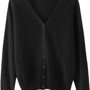 Vネック ニットカーディガン カシミヤタッチ ストレッチ